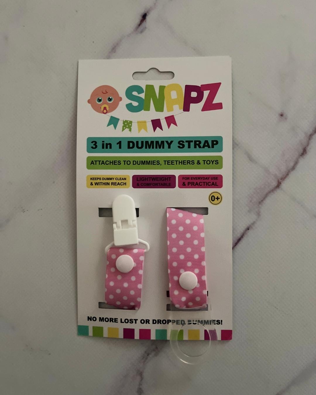 *NEW* Snapz 3 in 1 dummy clip pink polka dots