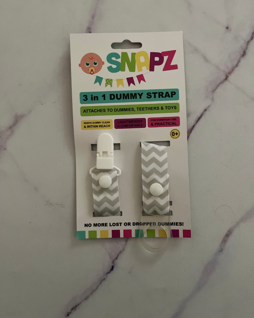 *NEW* Snapz 3 in 1 dummy clip grey and white