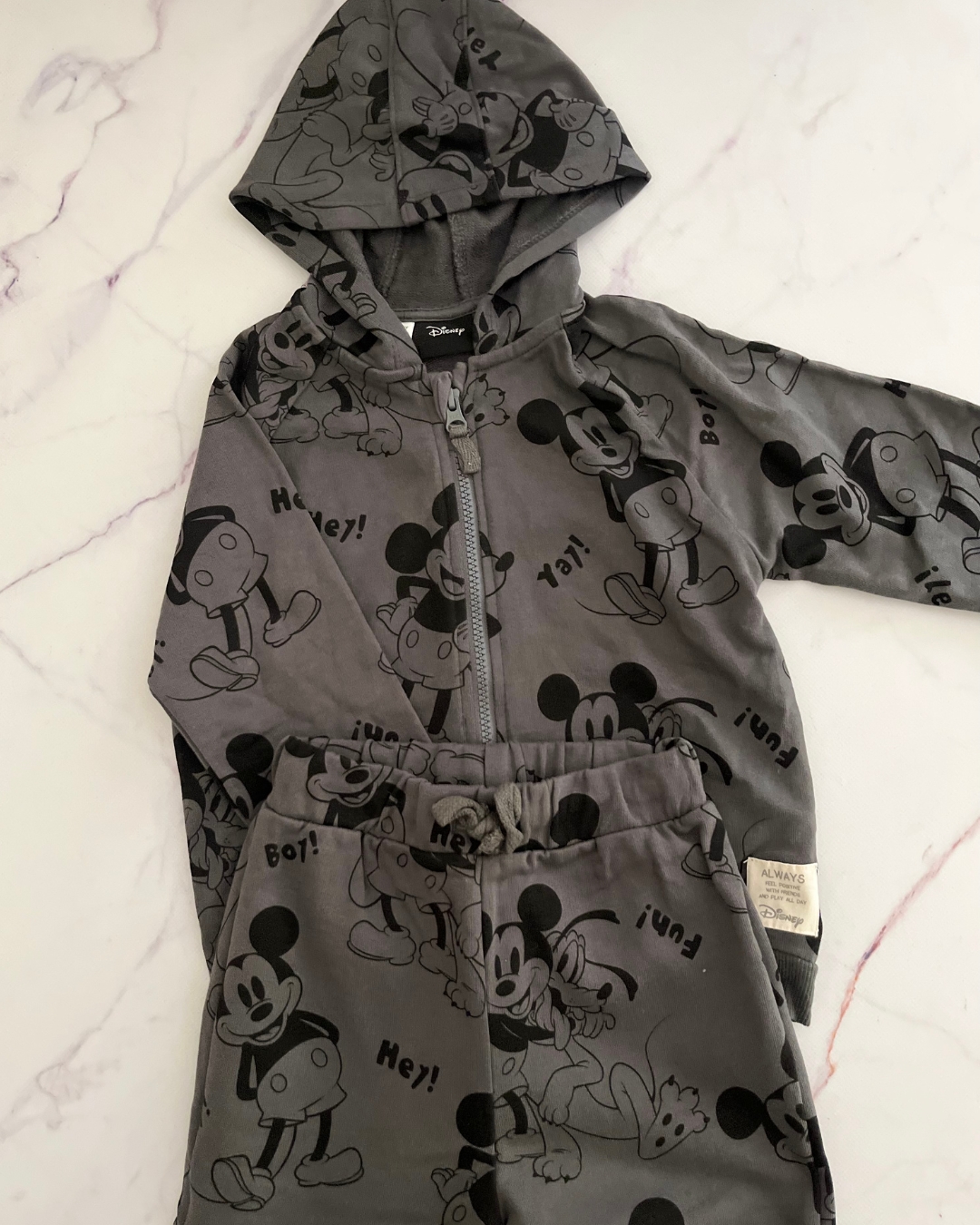 LCW charcoal Disney tracksuit set 3/4Y