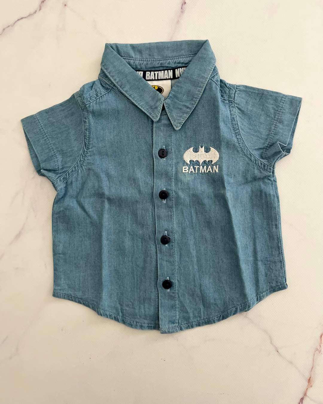 Batman blue collared shirt 0/3M