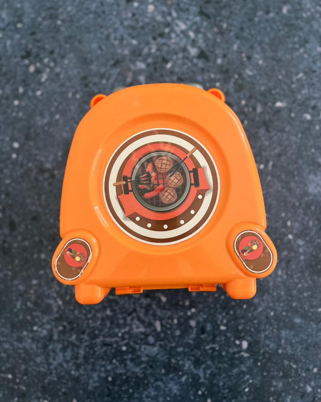 Orange portable cooking toy set