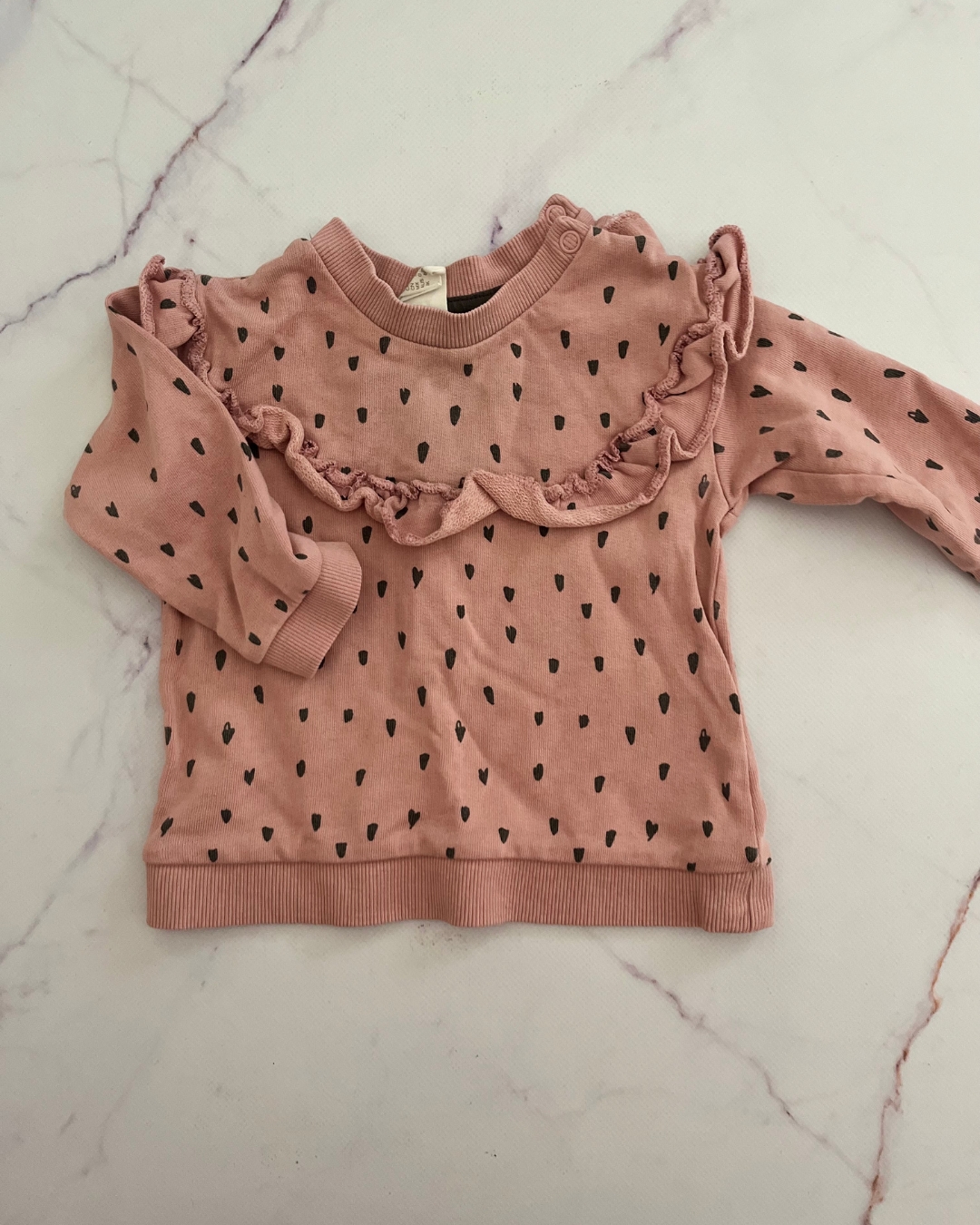 H&M pink polka dot sweater 6/9M