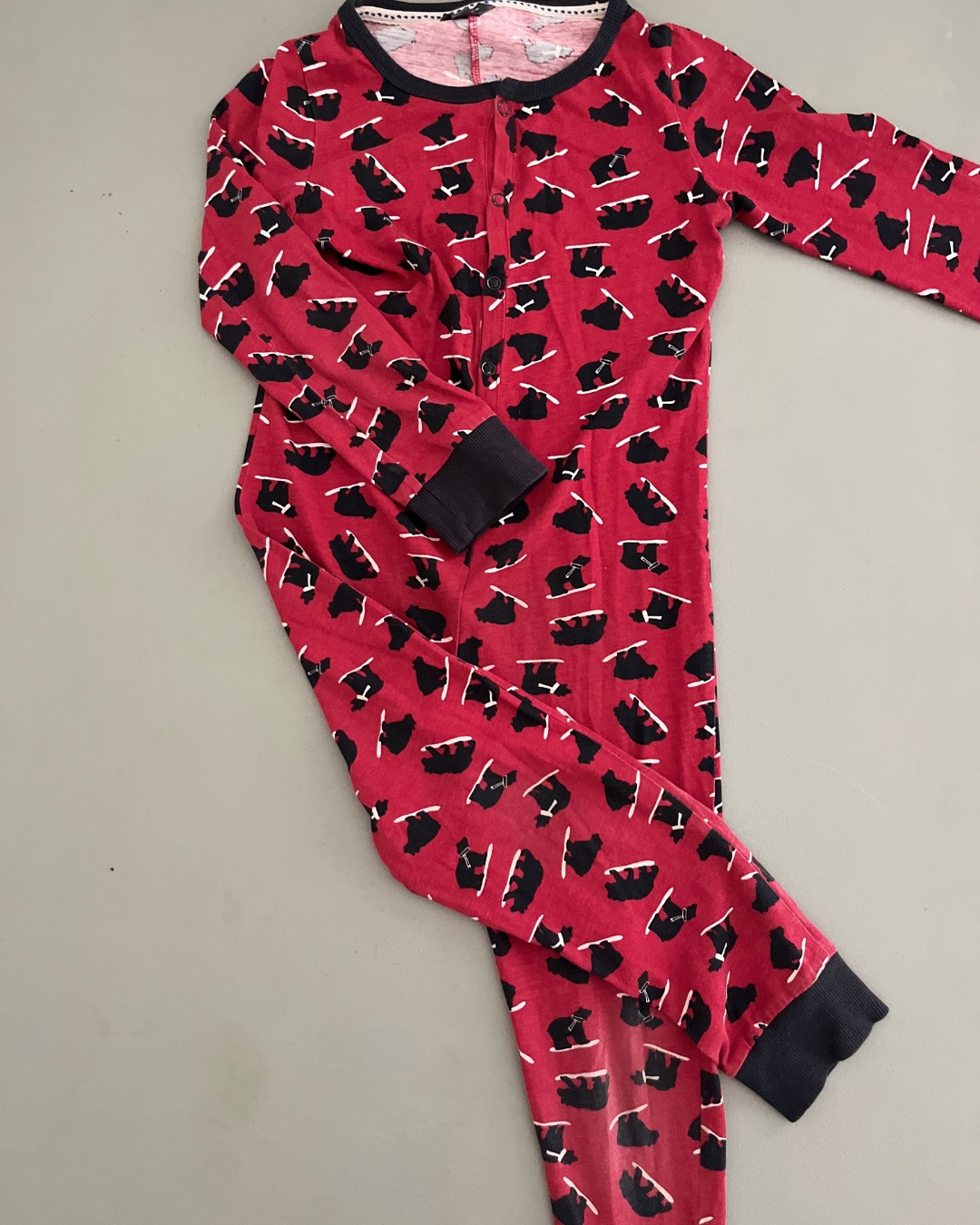 Fat Face red polar bear onesie 6/7Y