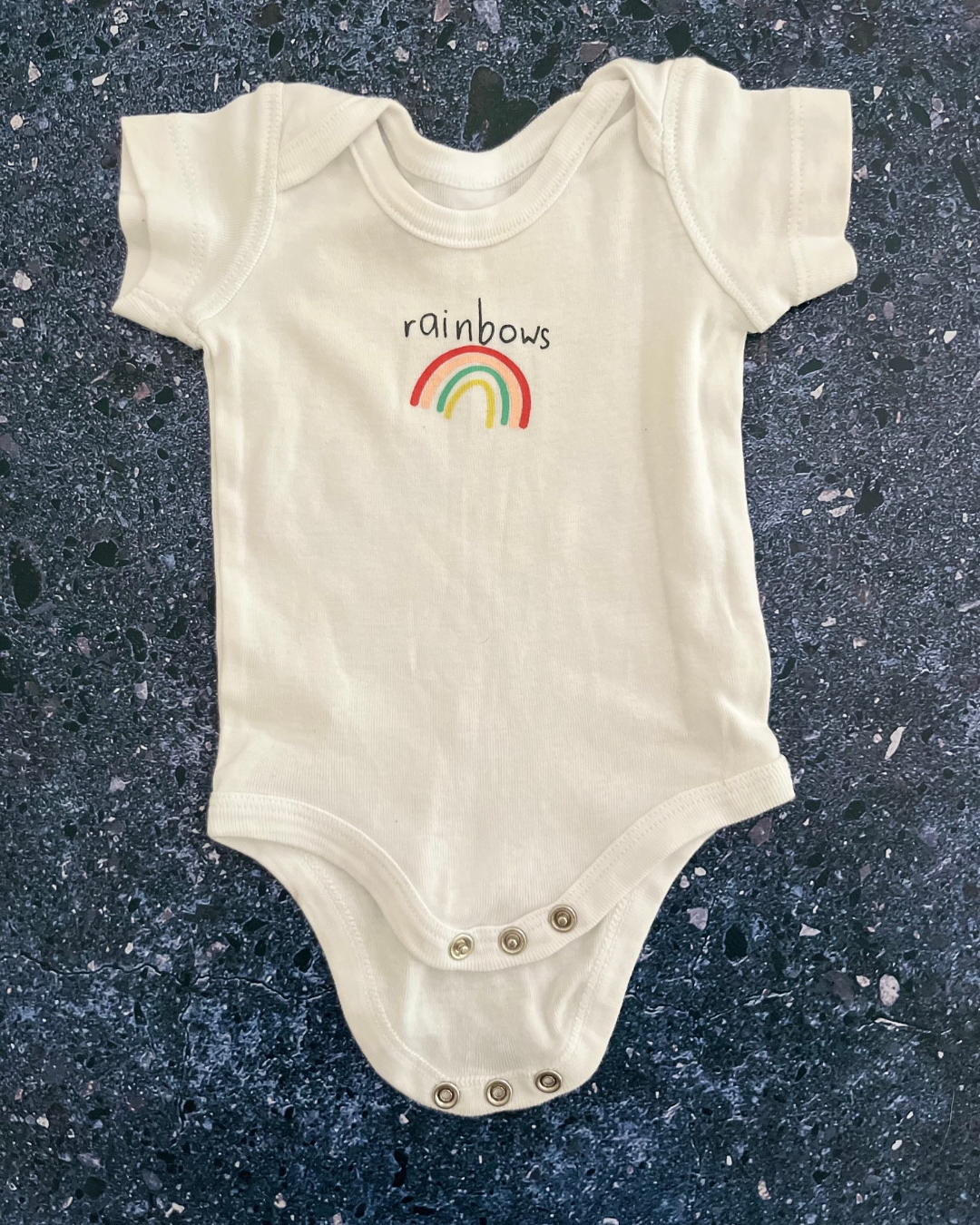 Woolworths white rainbow baby grow Newborn