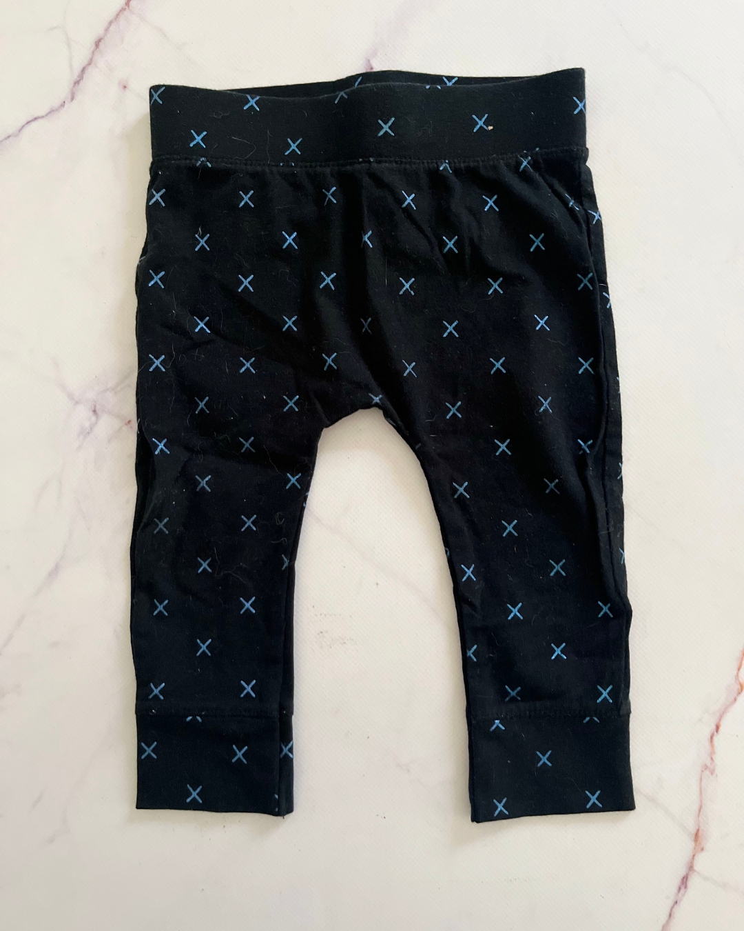 Cotton On black crosses pants 12/18M