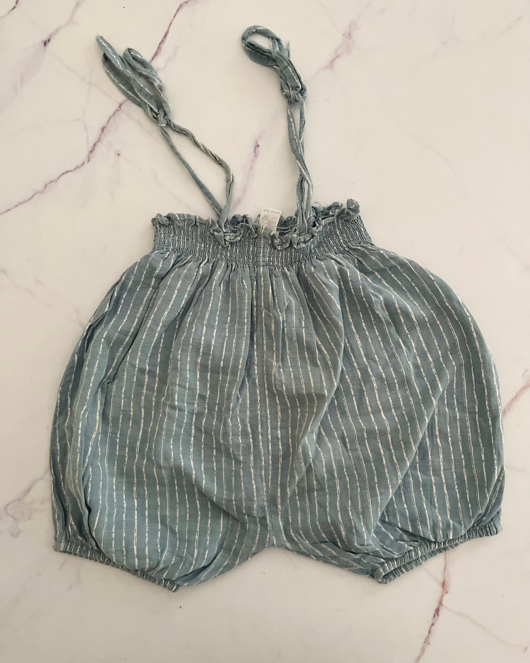 Punanki blue and white striped romper 18/24M