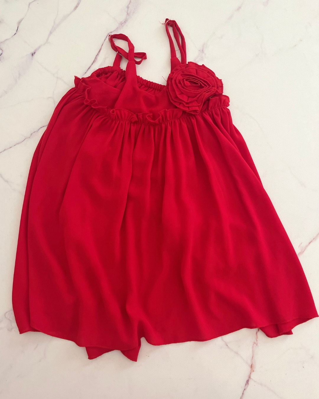 Aisha red rose chiffon dress Medium