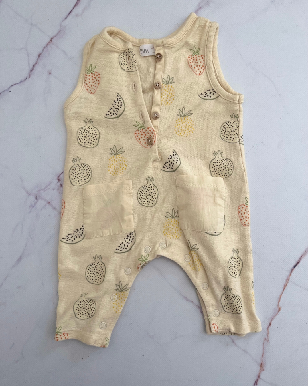 Zara yellow pineapple romper 1/3M