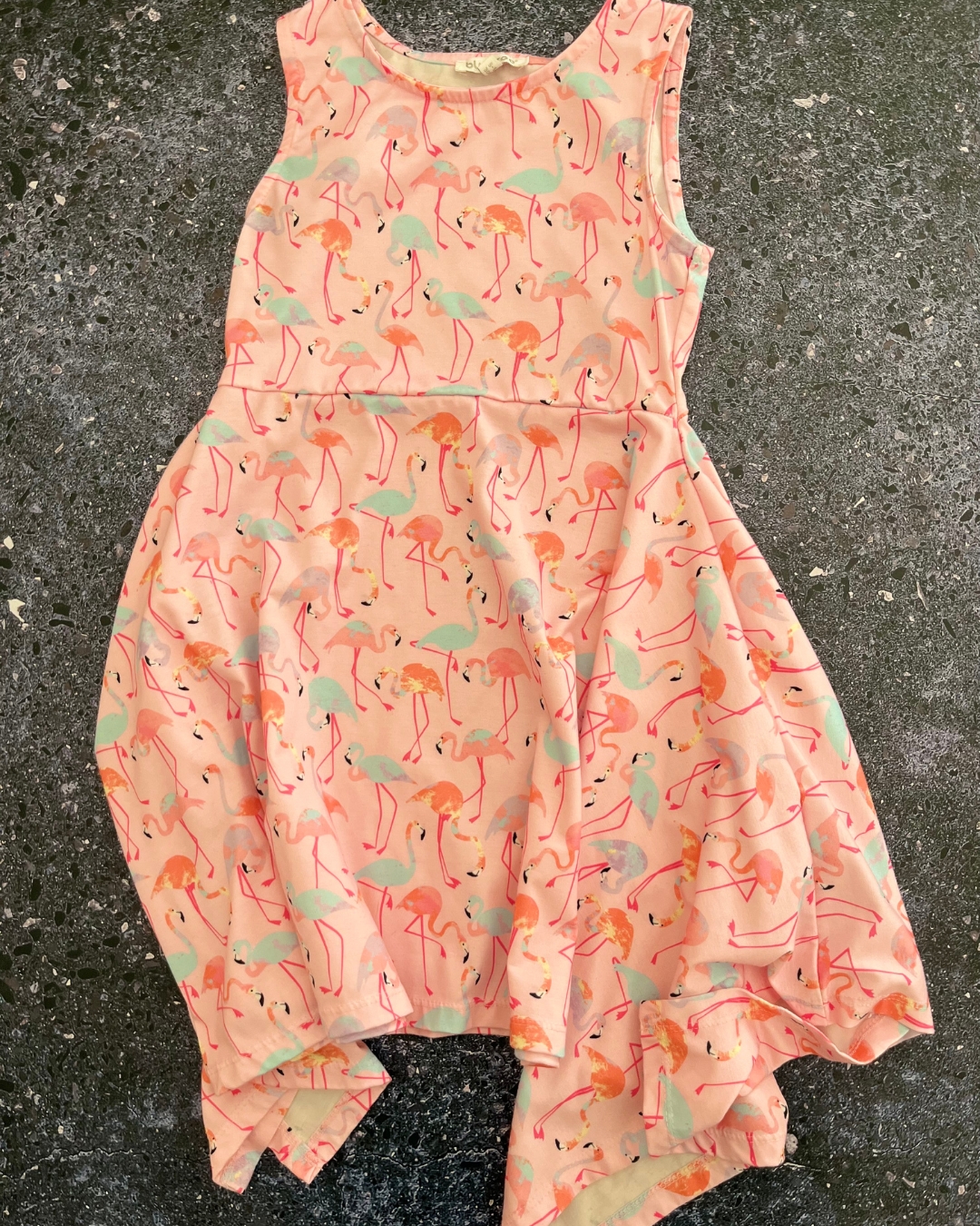 Gymboree pink flamingo dress 5/6Y