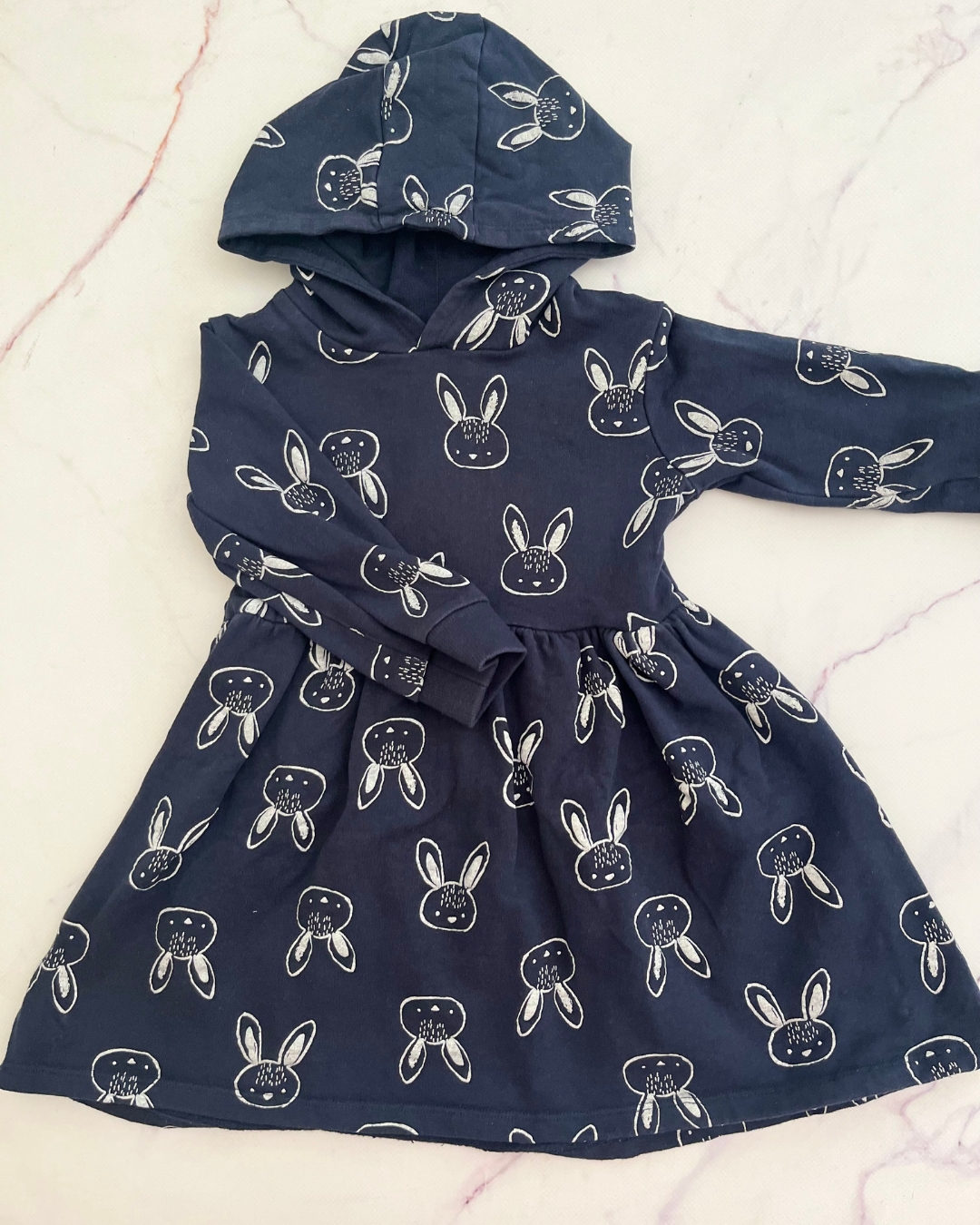Woolworths blue bunny long sleeve dress 12/18M