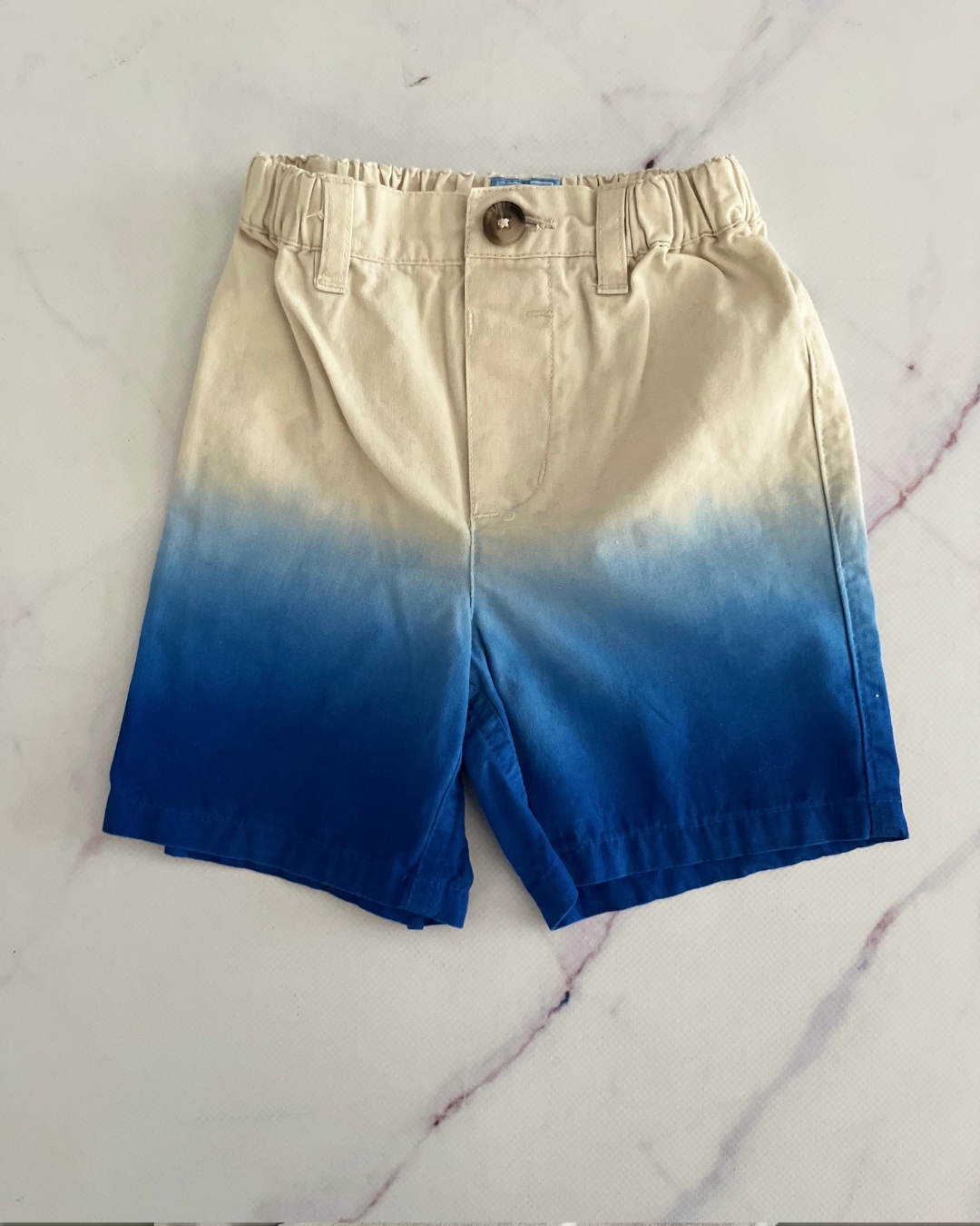 Place beige and blue two toned shorts 9/12M