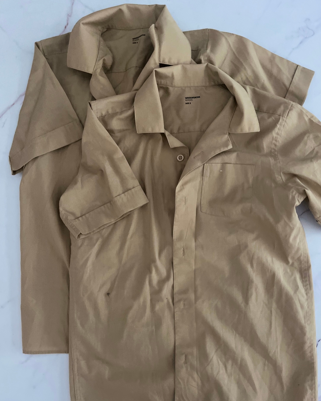 Woolworths brown school collared shirts 8Y
