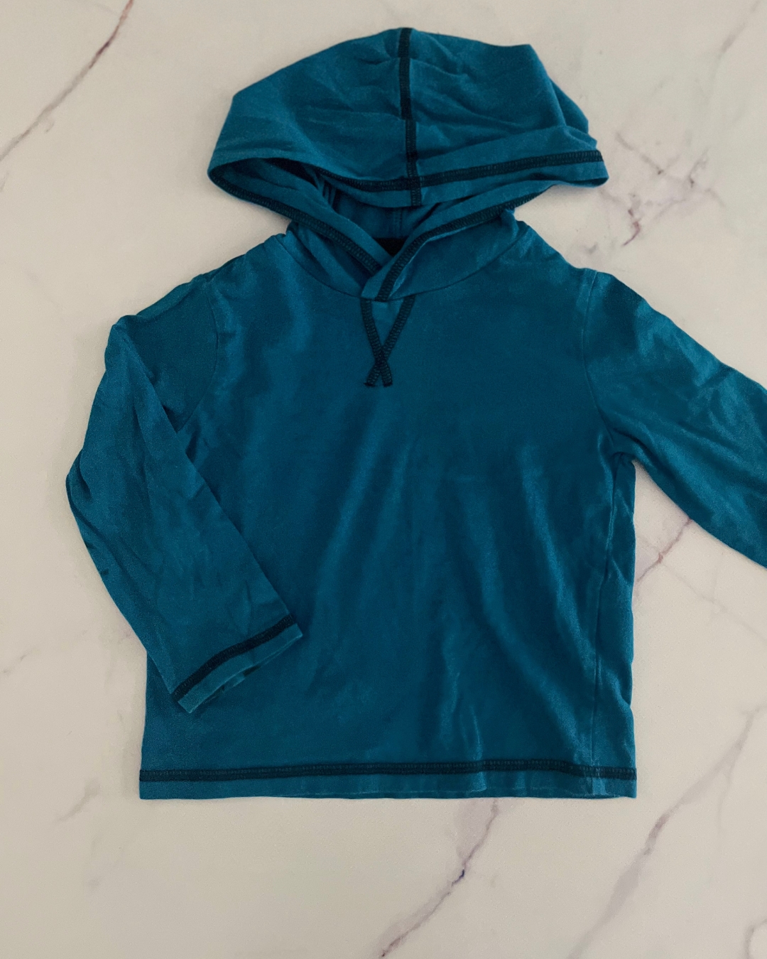 H&M turquoise hooded long sleeve T shirt 18/24M