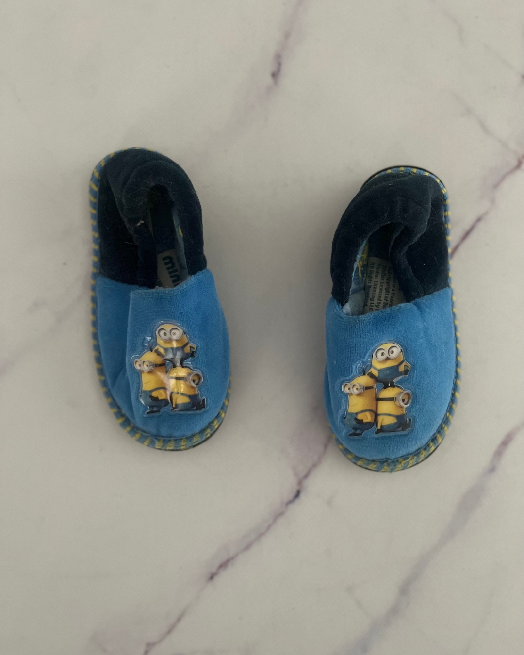 Minions blue slippers Size 6