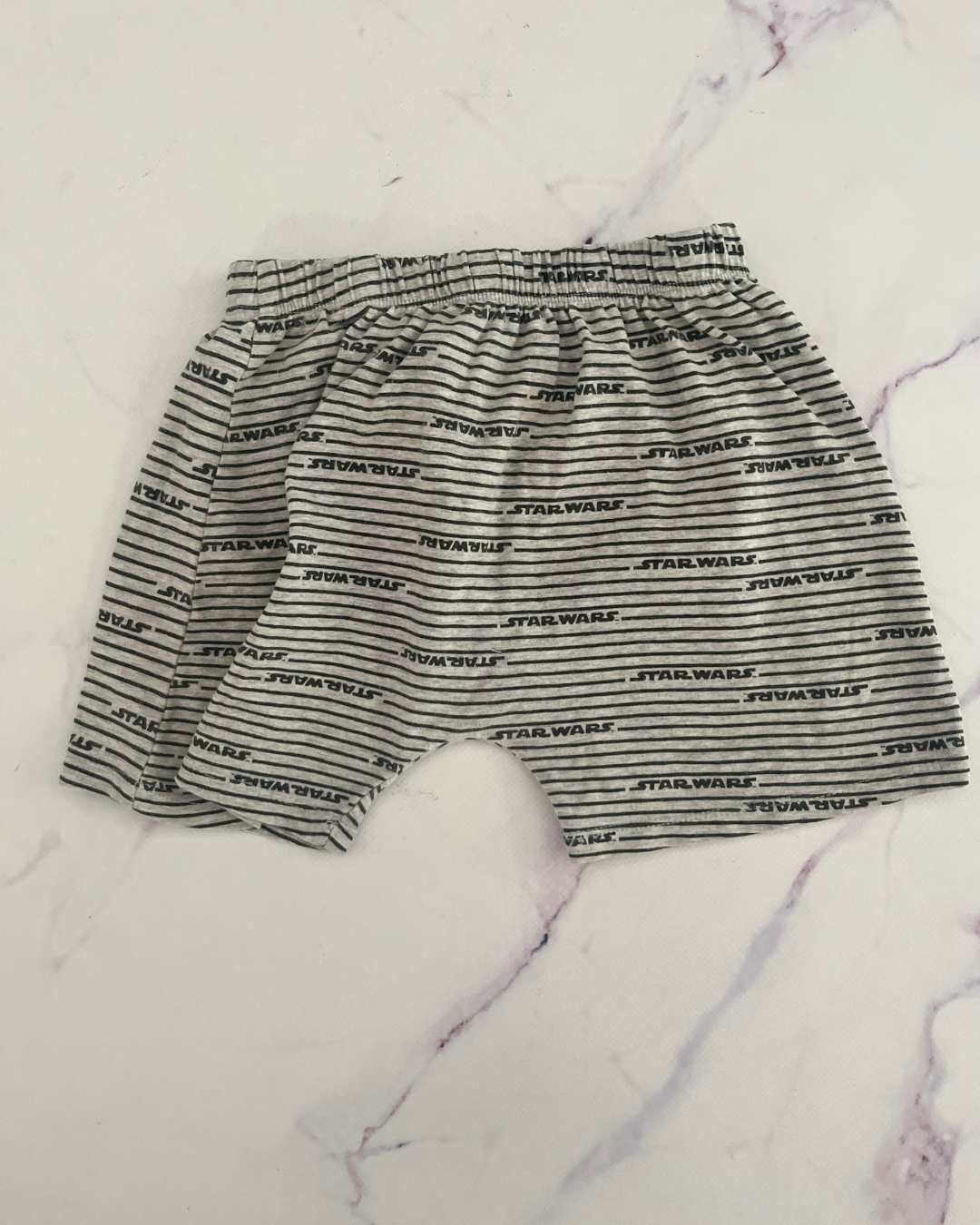 Cotton On grey striped Star Wars sleep shorts 6Y