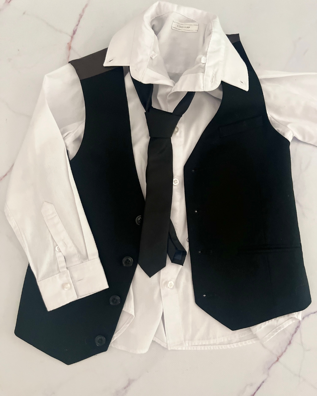 Tie Waistcoat Belt Next White Collared Shirt, Black Tie, Waistcoat