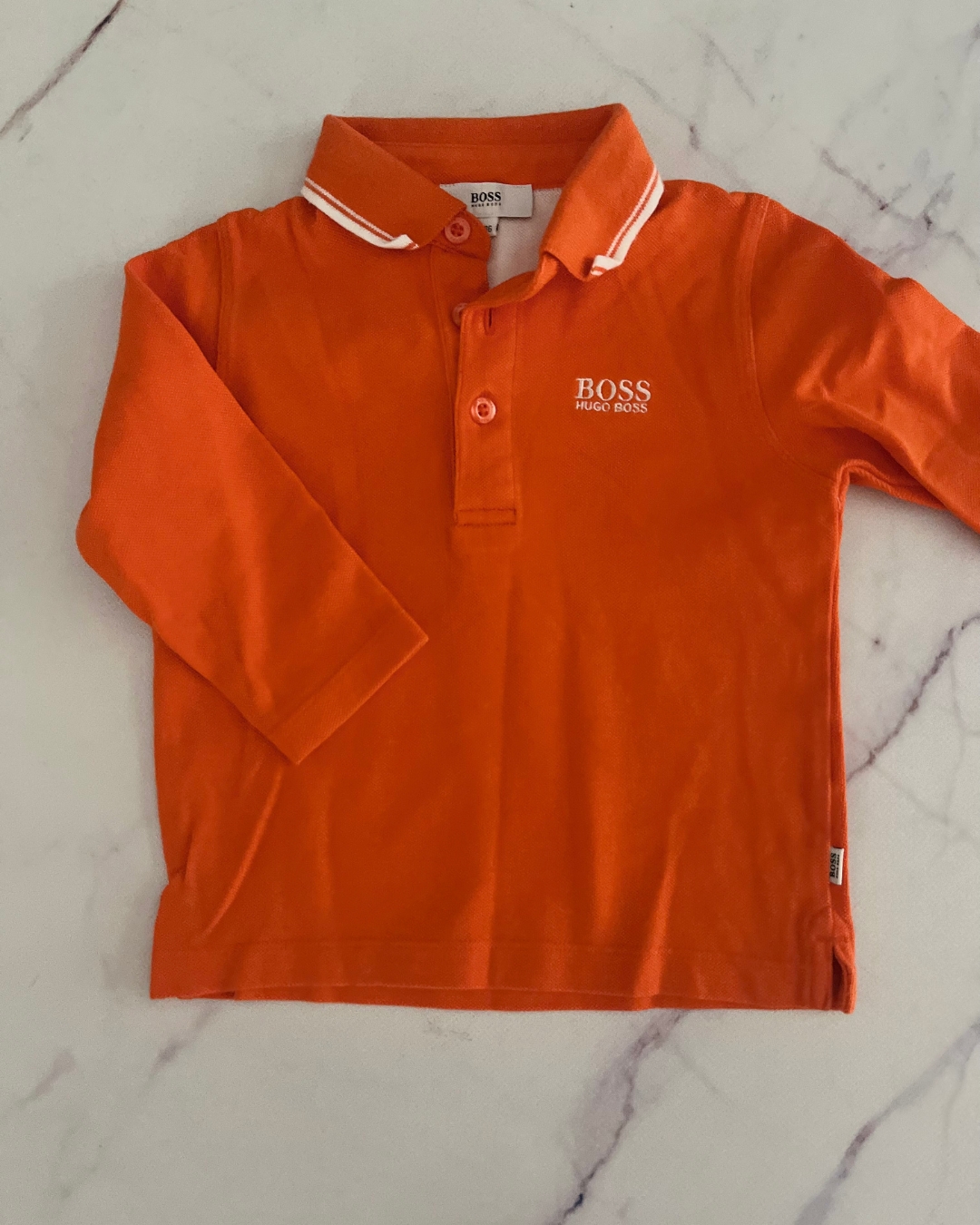 Hugo Boss orange long sleeve golfer 18/24M
