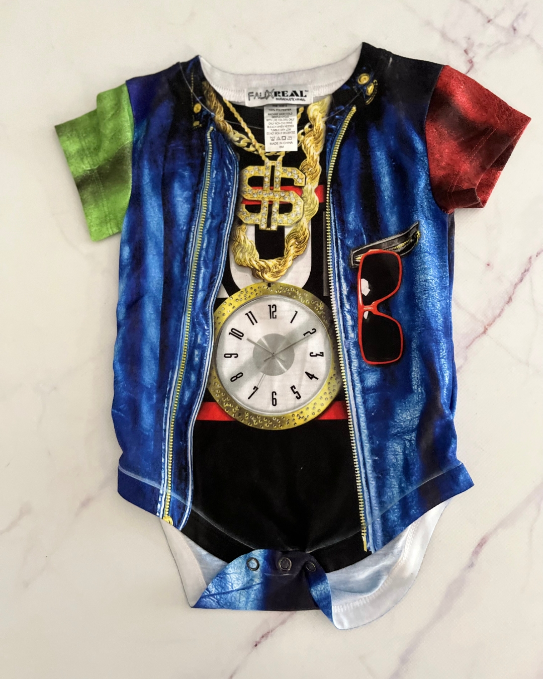 Faux Real blinging baby grow 6M