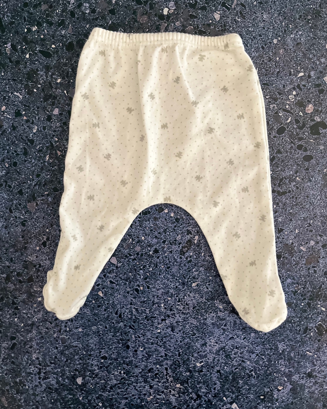 Woolworths white polka dot bear pants Newborn