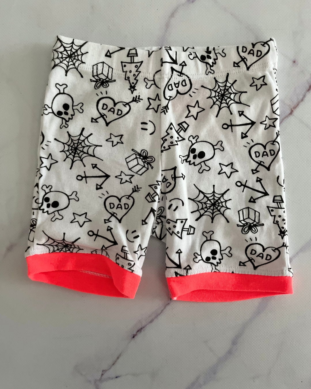 Cotton On white halloween sleep shorts 3Y