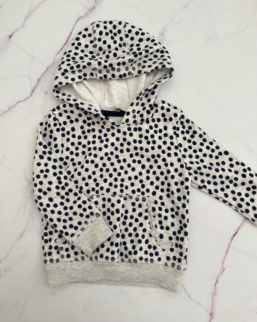 George grey melange polka dot hoodie 12/18M