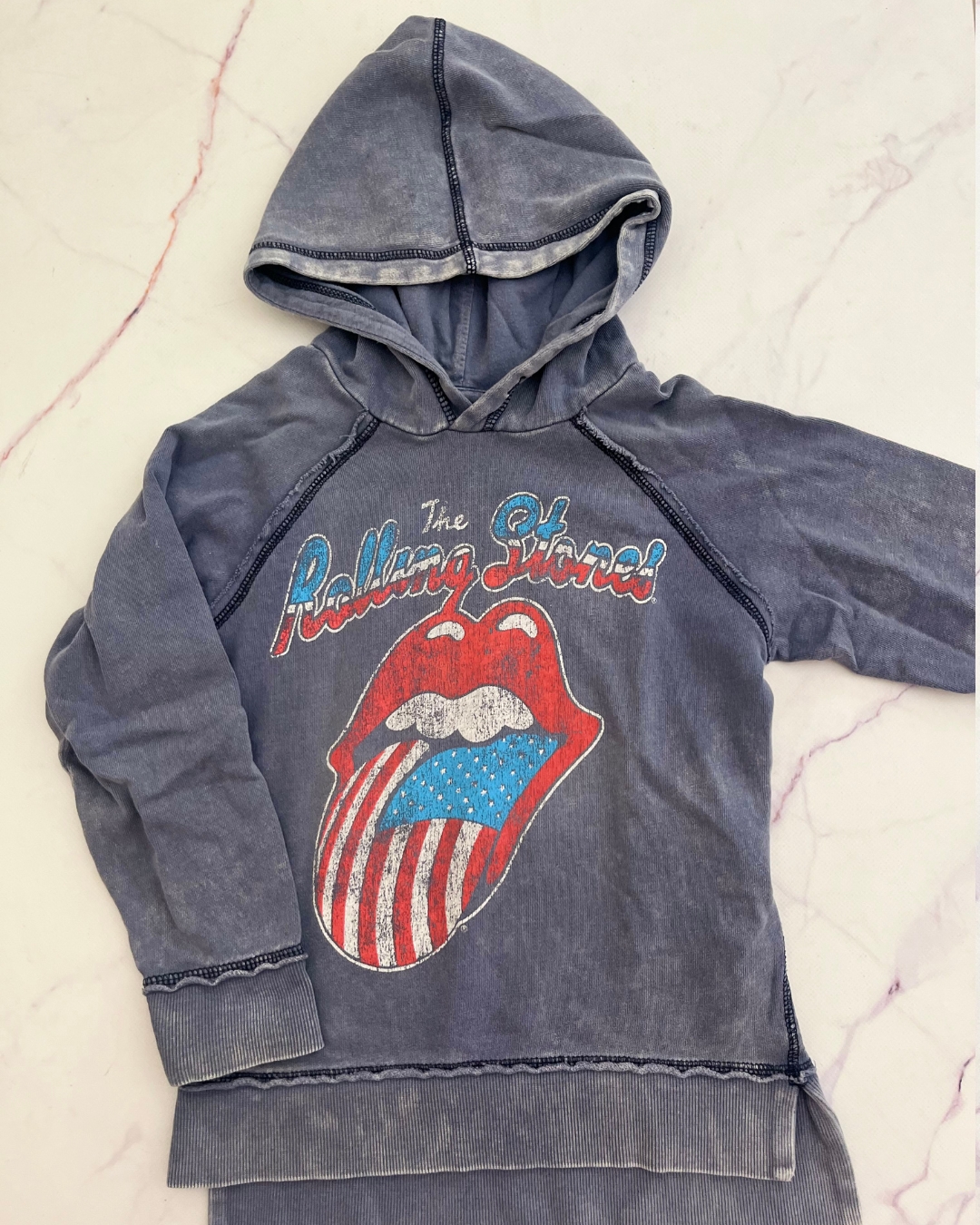 Cotton On blue Rolling Stones hoodie 5Y