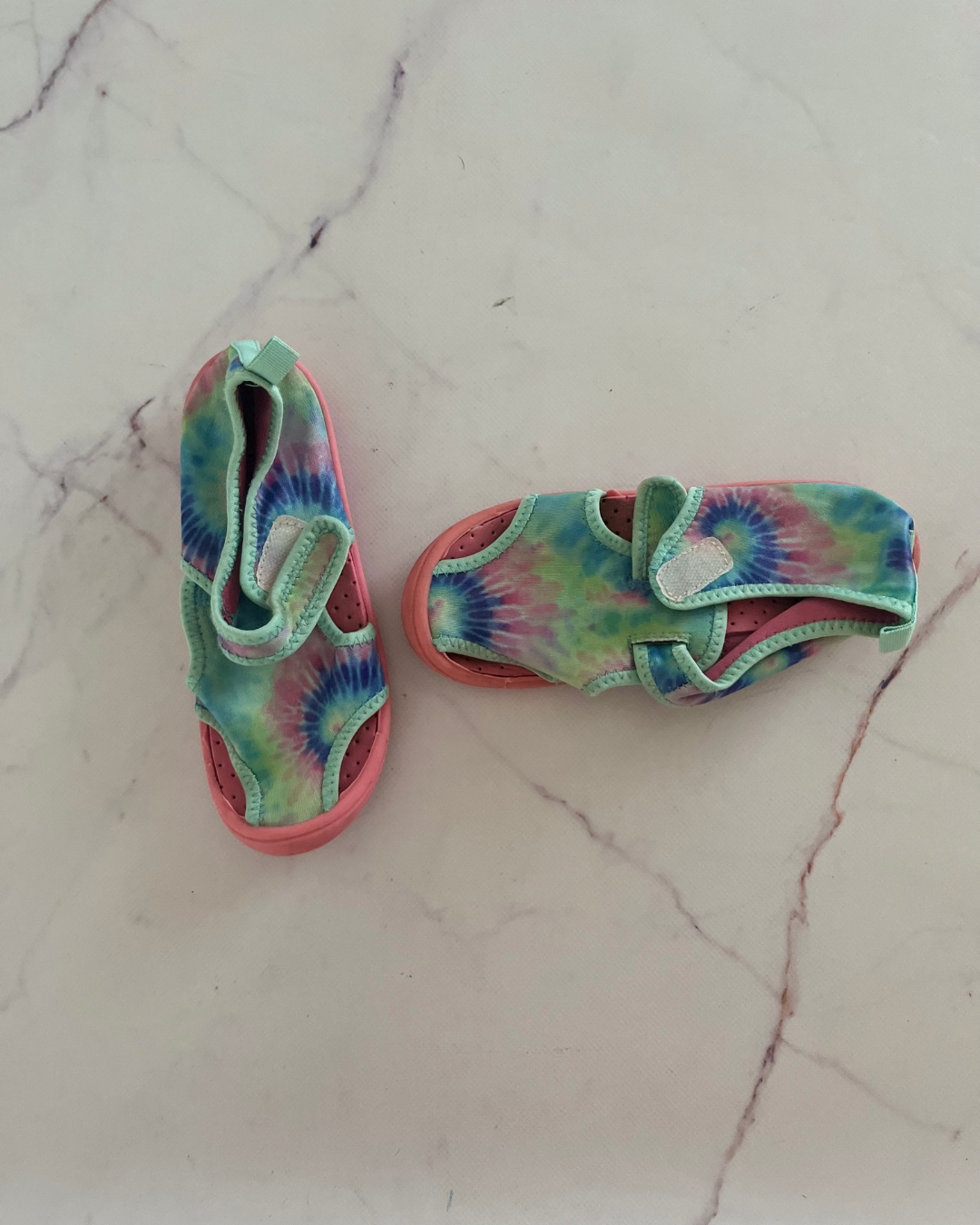 Woolworths pink and green tie dye shoes Size 13