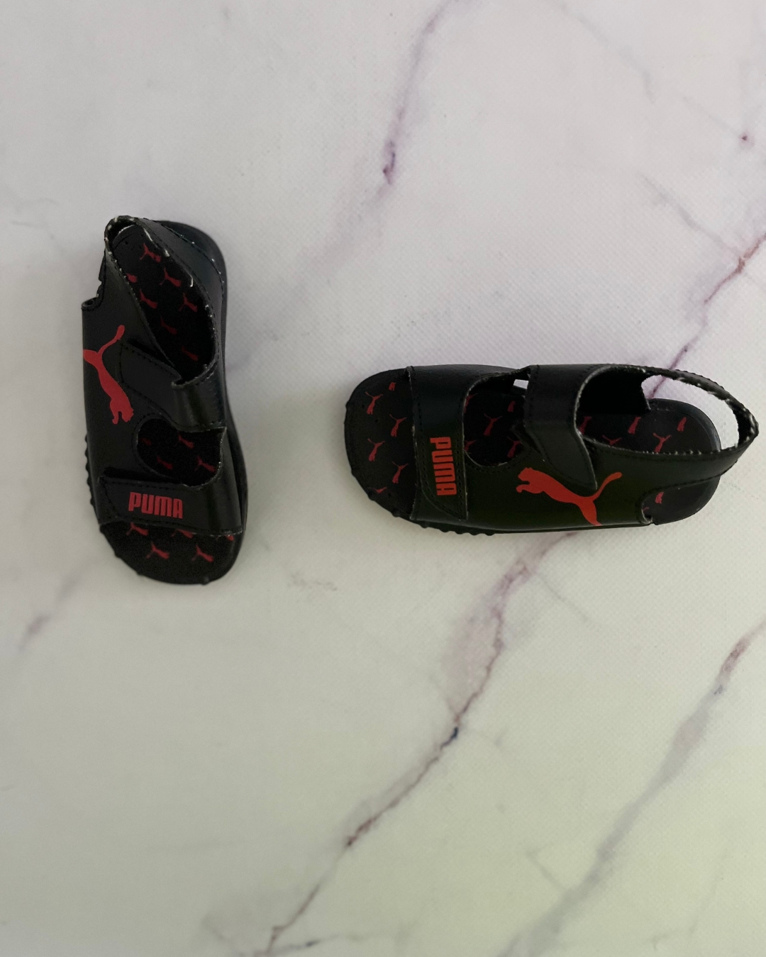 Puma black and red sandals Size 4