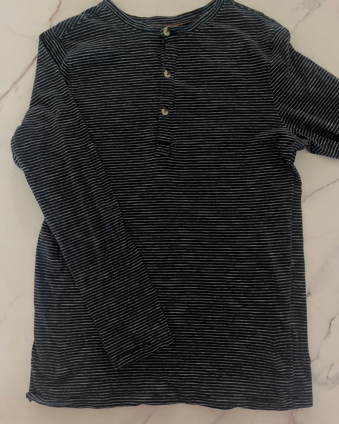 H&M blue and white striped long sleeve top 14Y