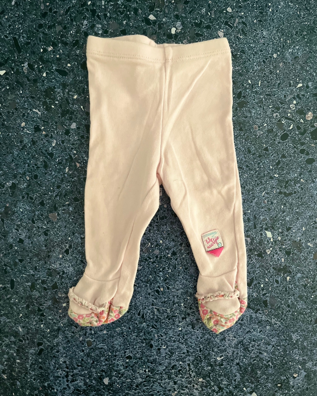 Naartjie pink pants with floral feet Newborn