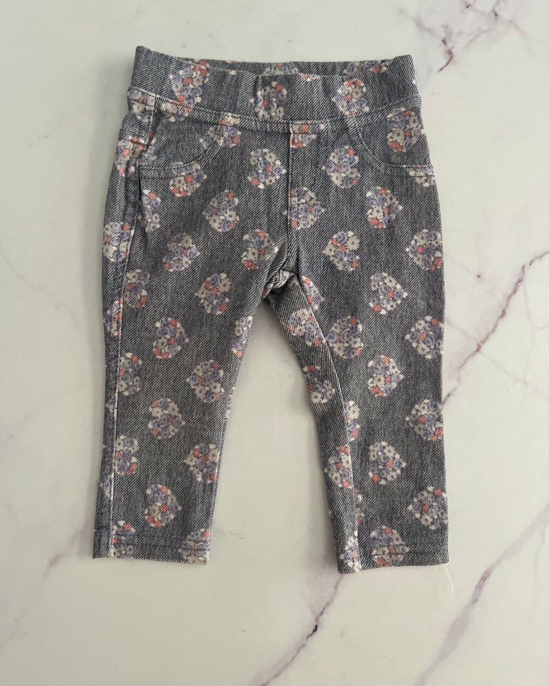 Zara Blue flower pants 3/6M