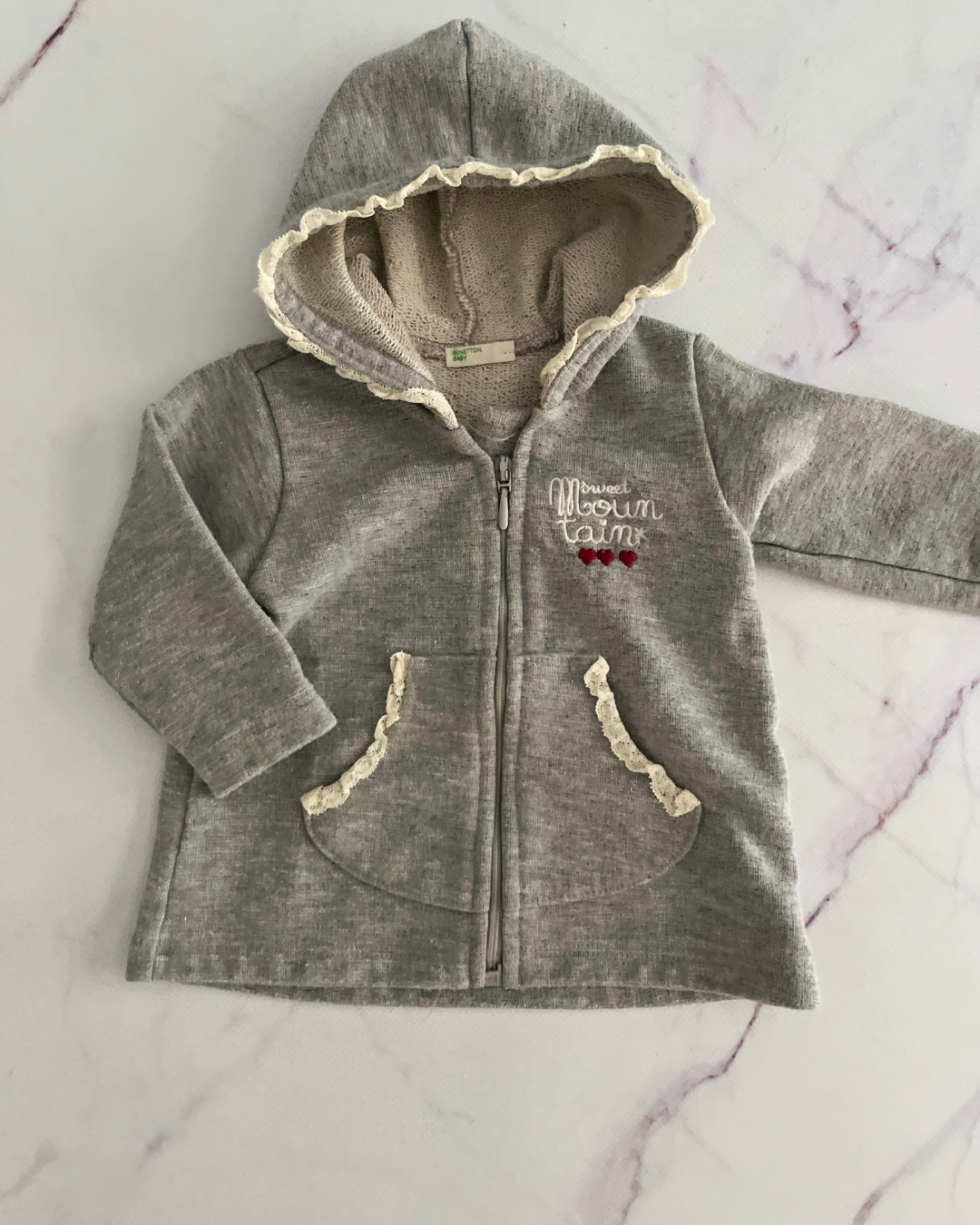 United Colours of Benetton grey hoodie 3/6M