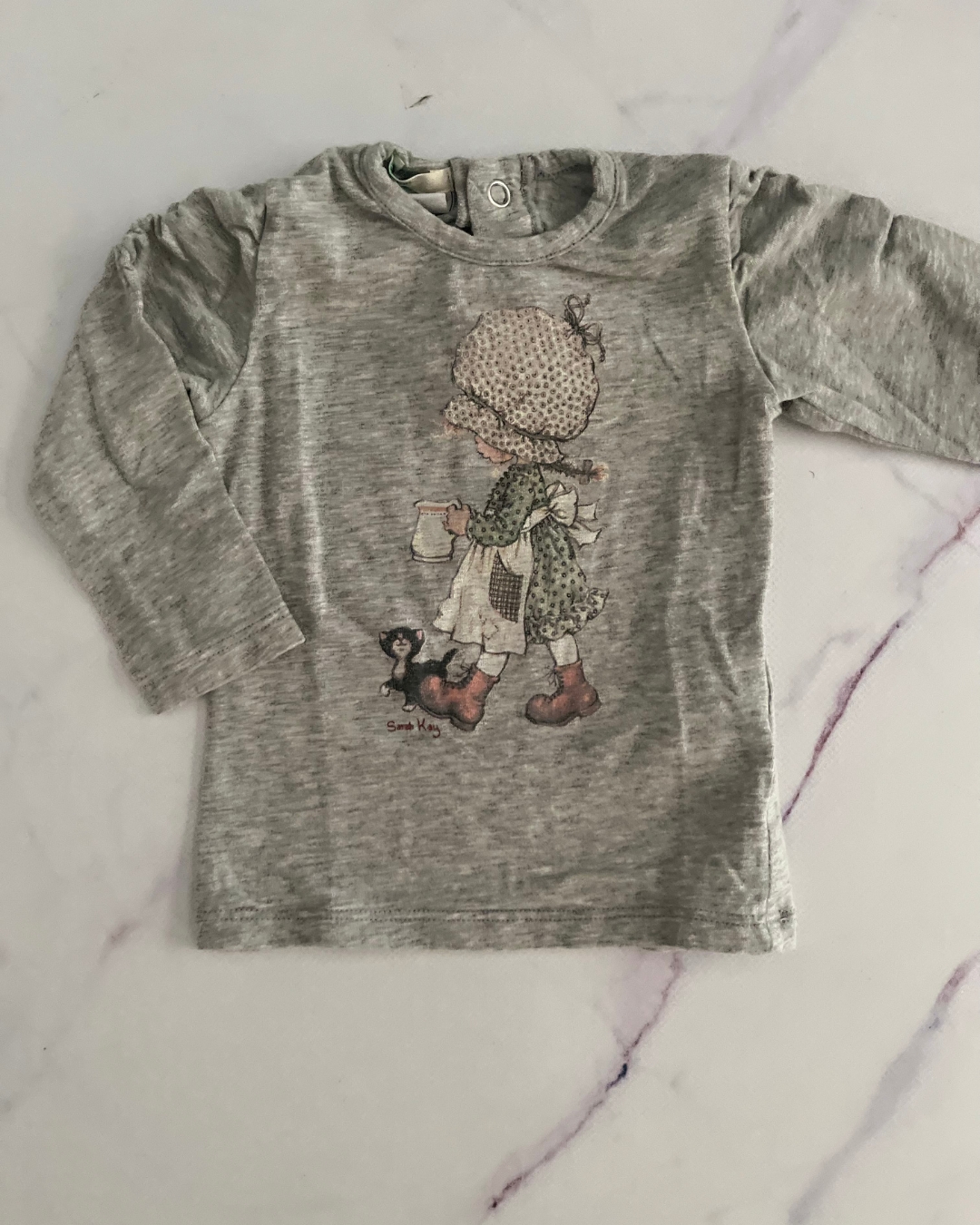 United Colours of Benetton grey girl long sleeve T shirt 3/6M
