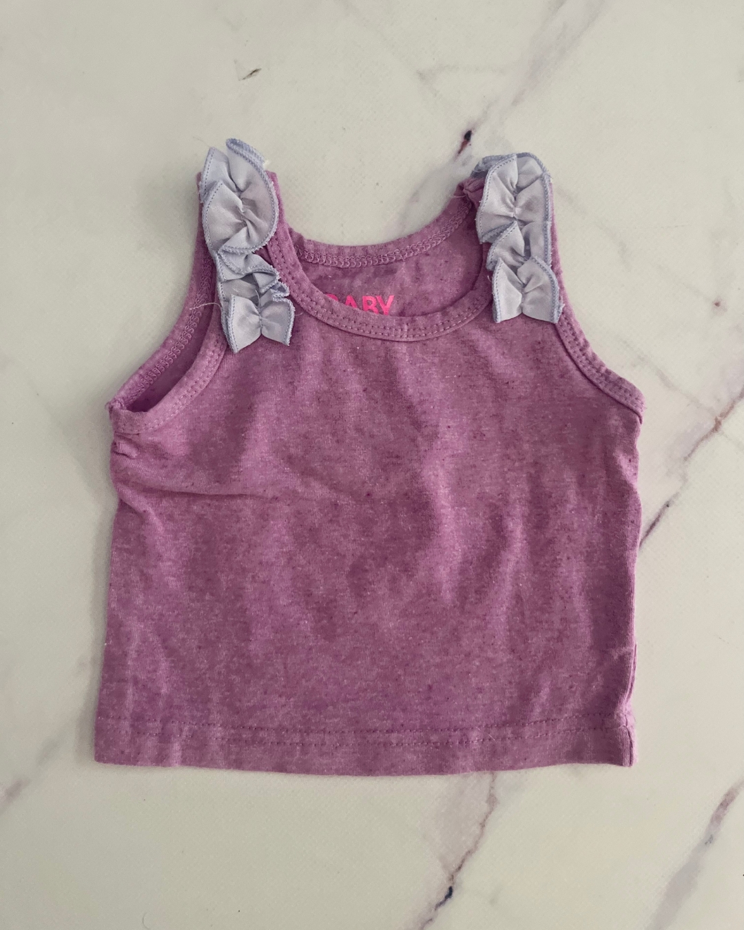 Cotton On orange and purple butterfly striped top set 0/3M