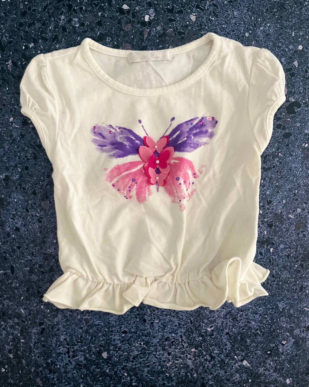 Petit Chou white top with butterfly 1Y