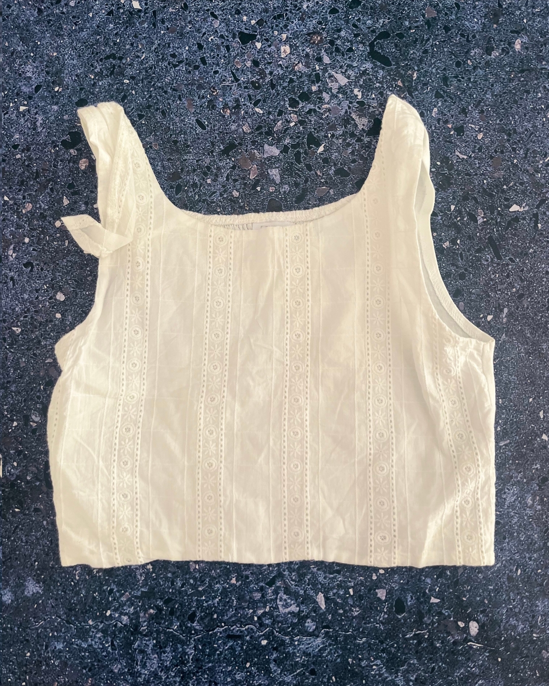 Zara white tonal top 13/14Y
