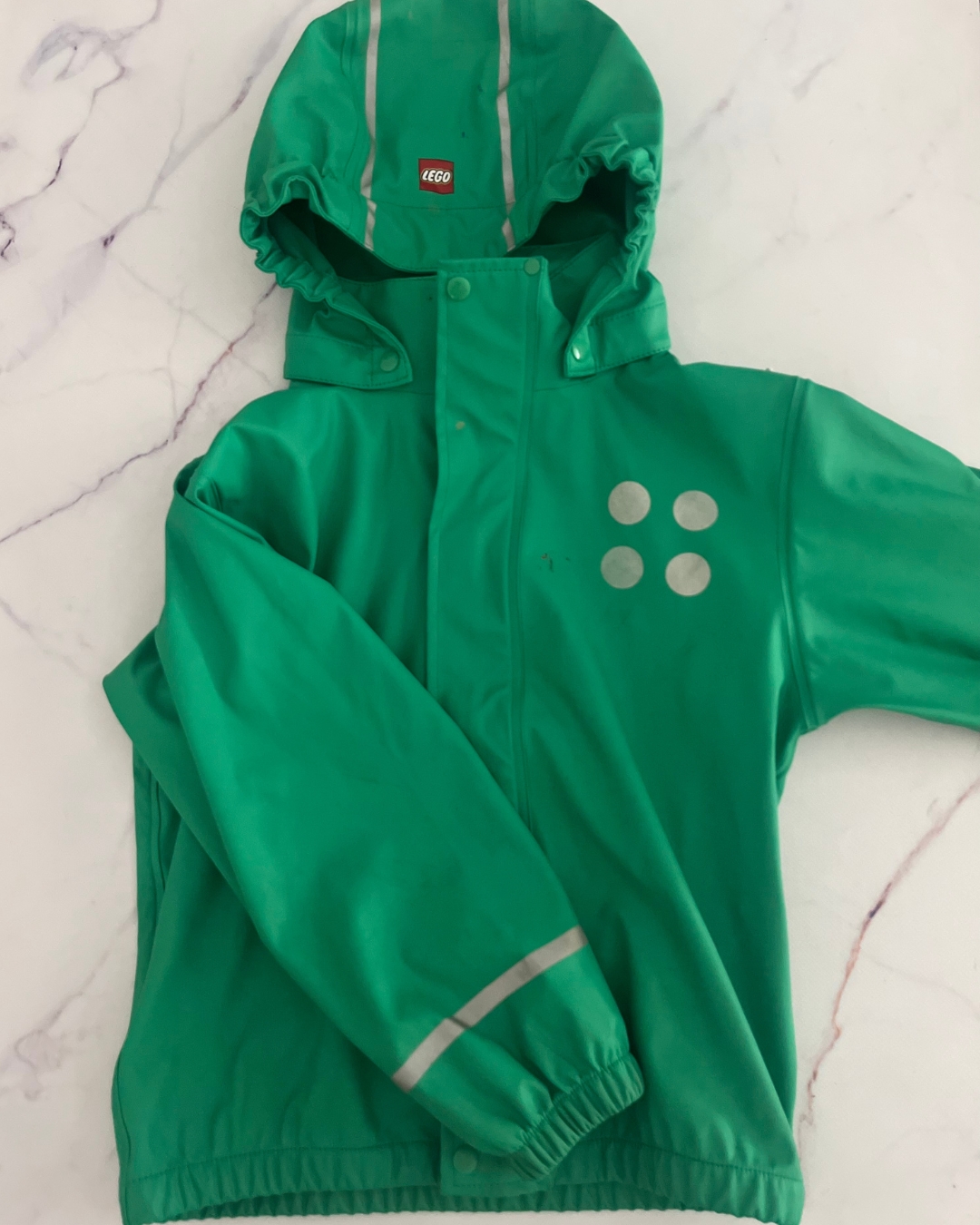 Lego green rain jacket 6Y