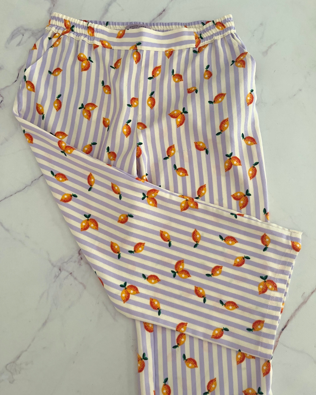 Scotch & Soda purple striped lemon pants 12/13Y