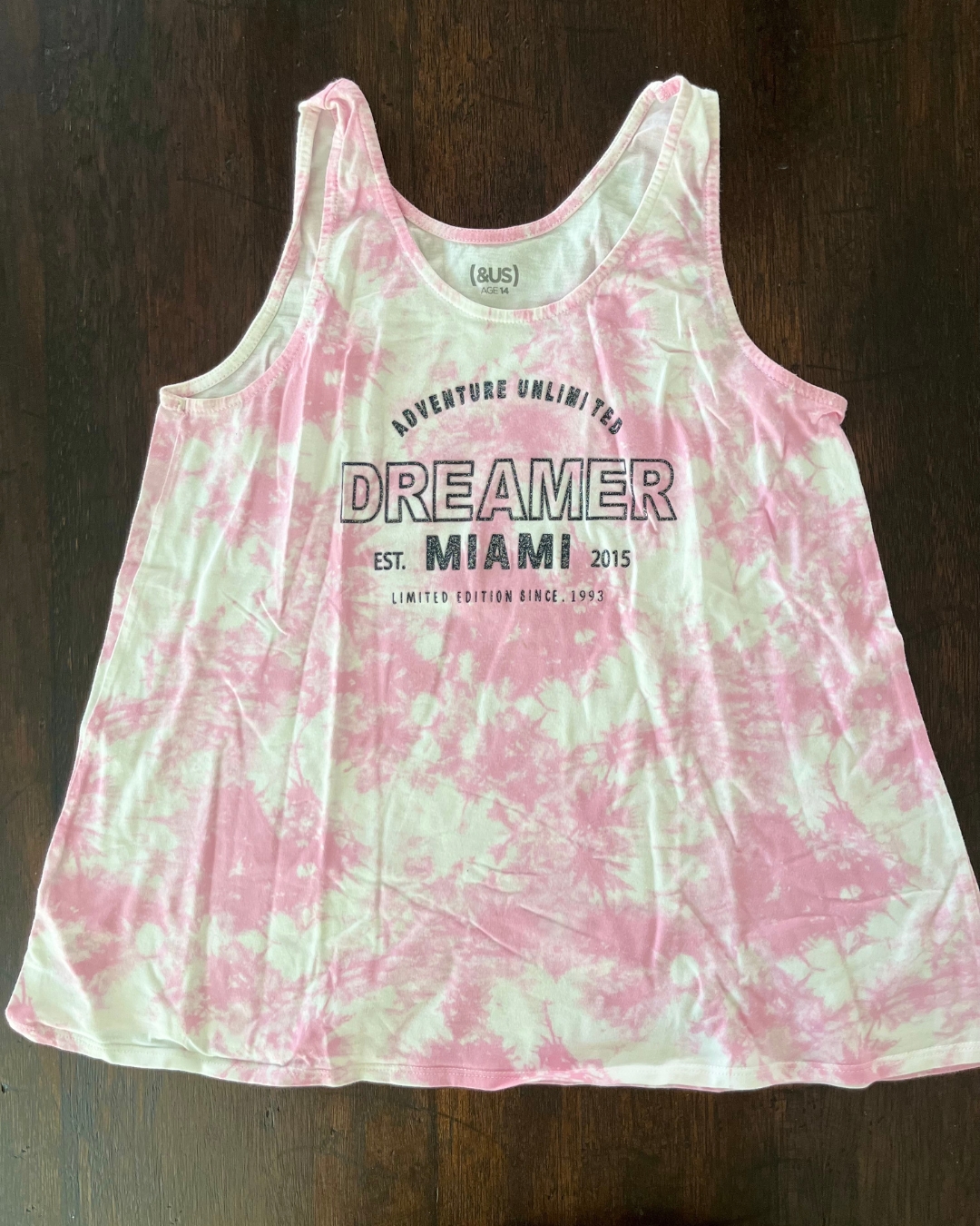 &US pink tie dye Dreamer vest 14Y