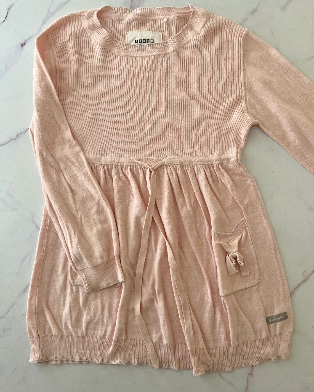 Earth Child pink ribbed dress 7Y