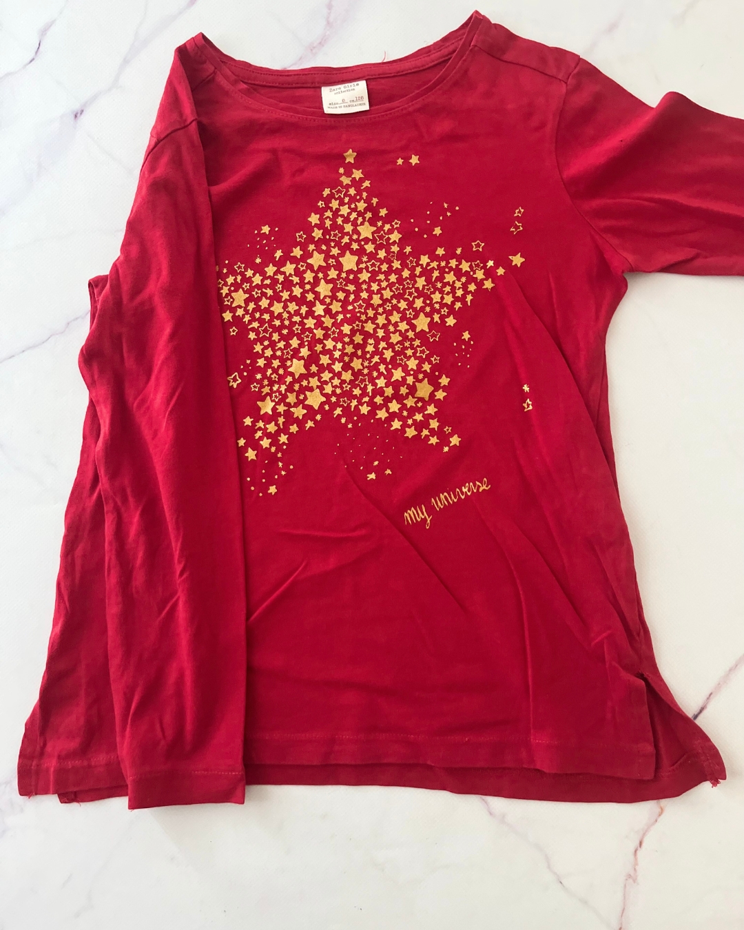 Zara red star long sleeve T shirt 8Y
