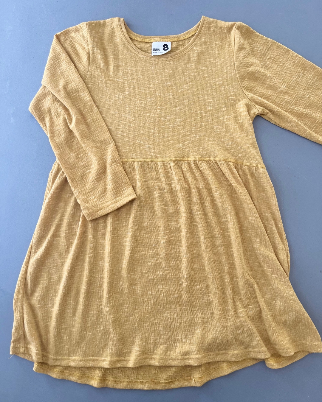 Cotton On mustard long sleeve dress 8Y