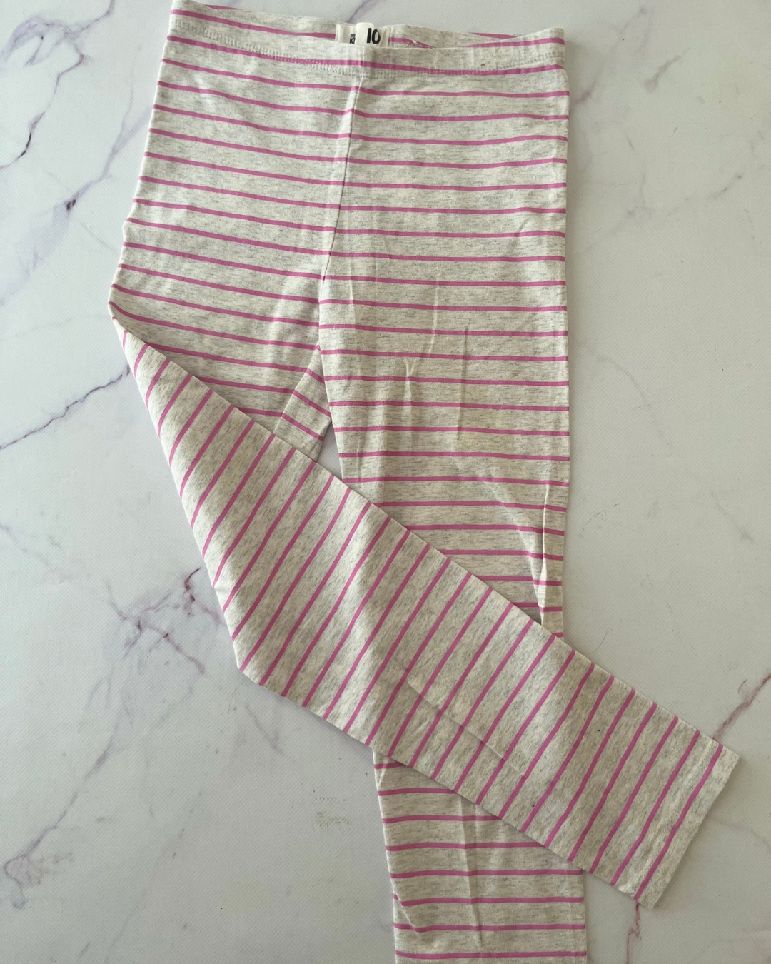 Cotton On grey and pink striped pants 10Y