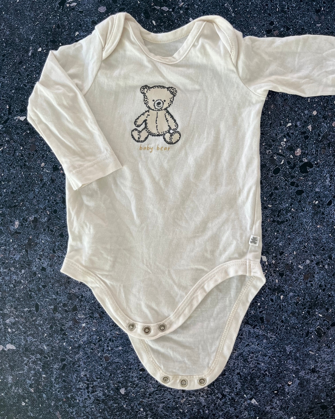 Woolworths white baby bear baby grow 3/6M