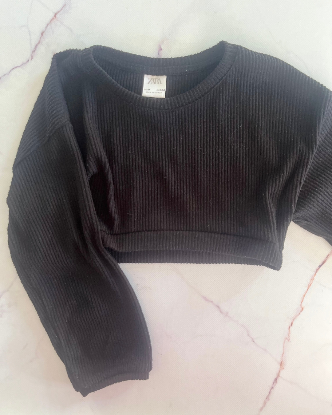 Zara black crop top sweater 10Y