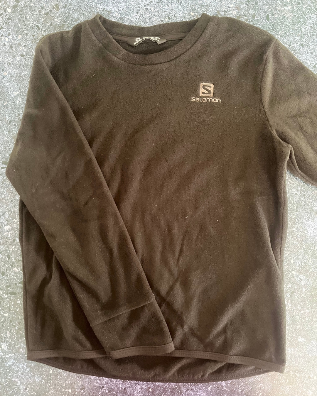 Salomon black fleece top 9/10Y