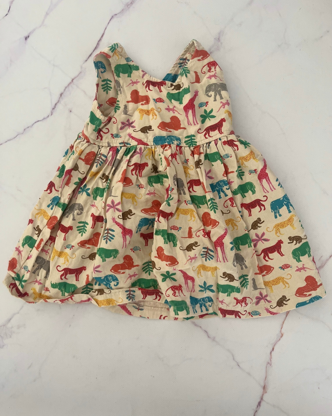 African Safari beige wild animal dress 1/2Y