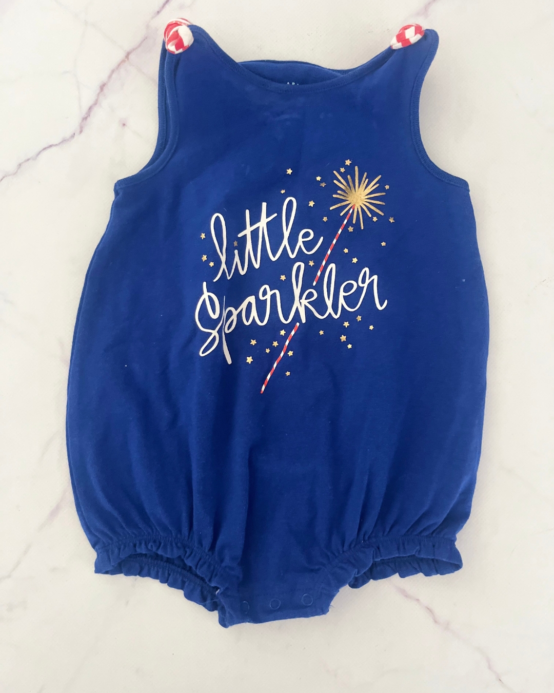 Cat & Jack blue Little Sparkler baby grow 12M
