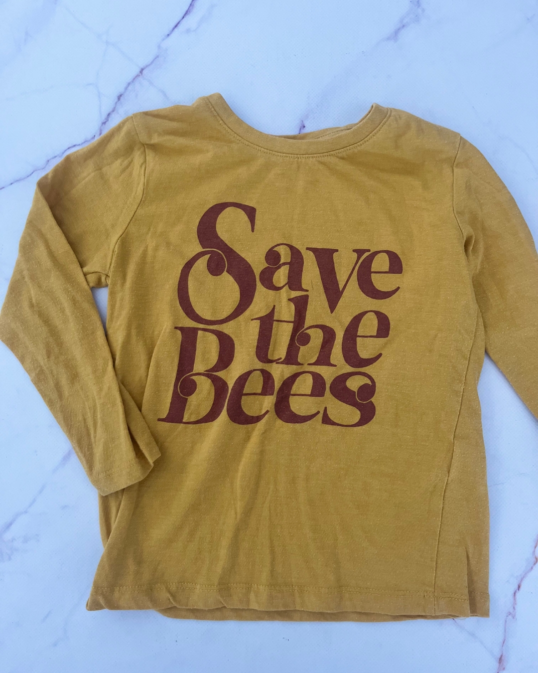 Cotton On yellow Save the Bees long sleeve T shirt 4Y