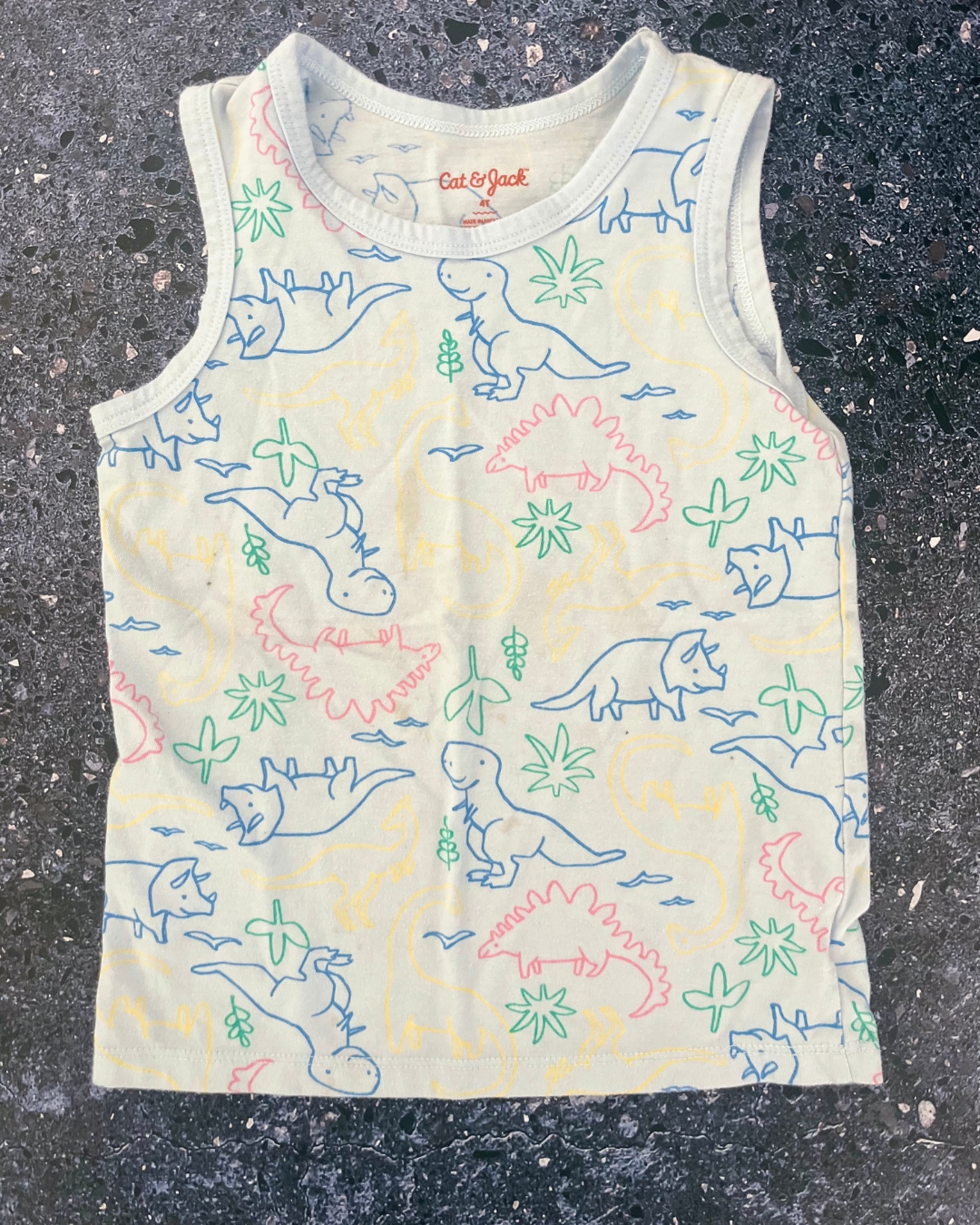 Cat & Jacks blue dinosaur vest 4Y